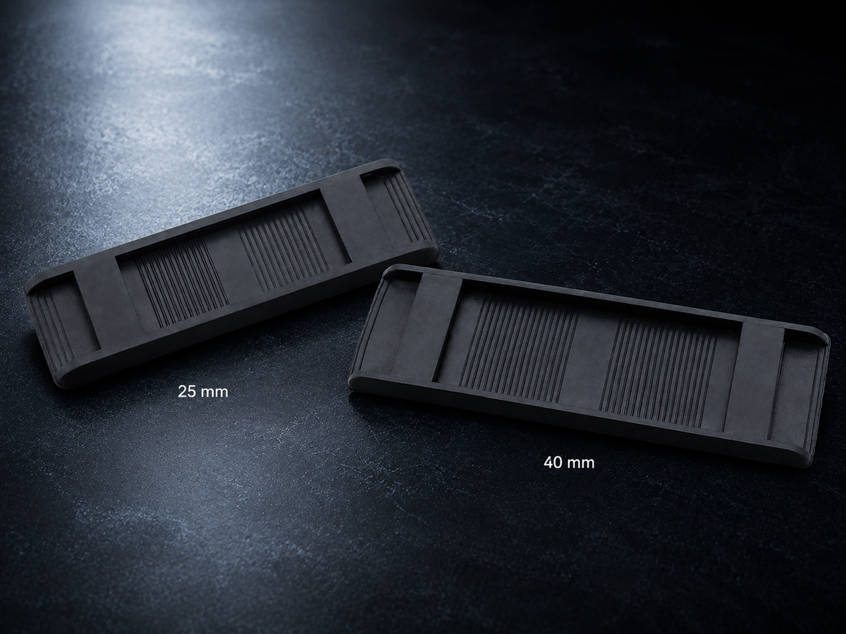 RIPPER transport strap pads in 25 mm and 40 mm sizes for carrying straps